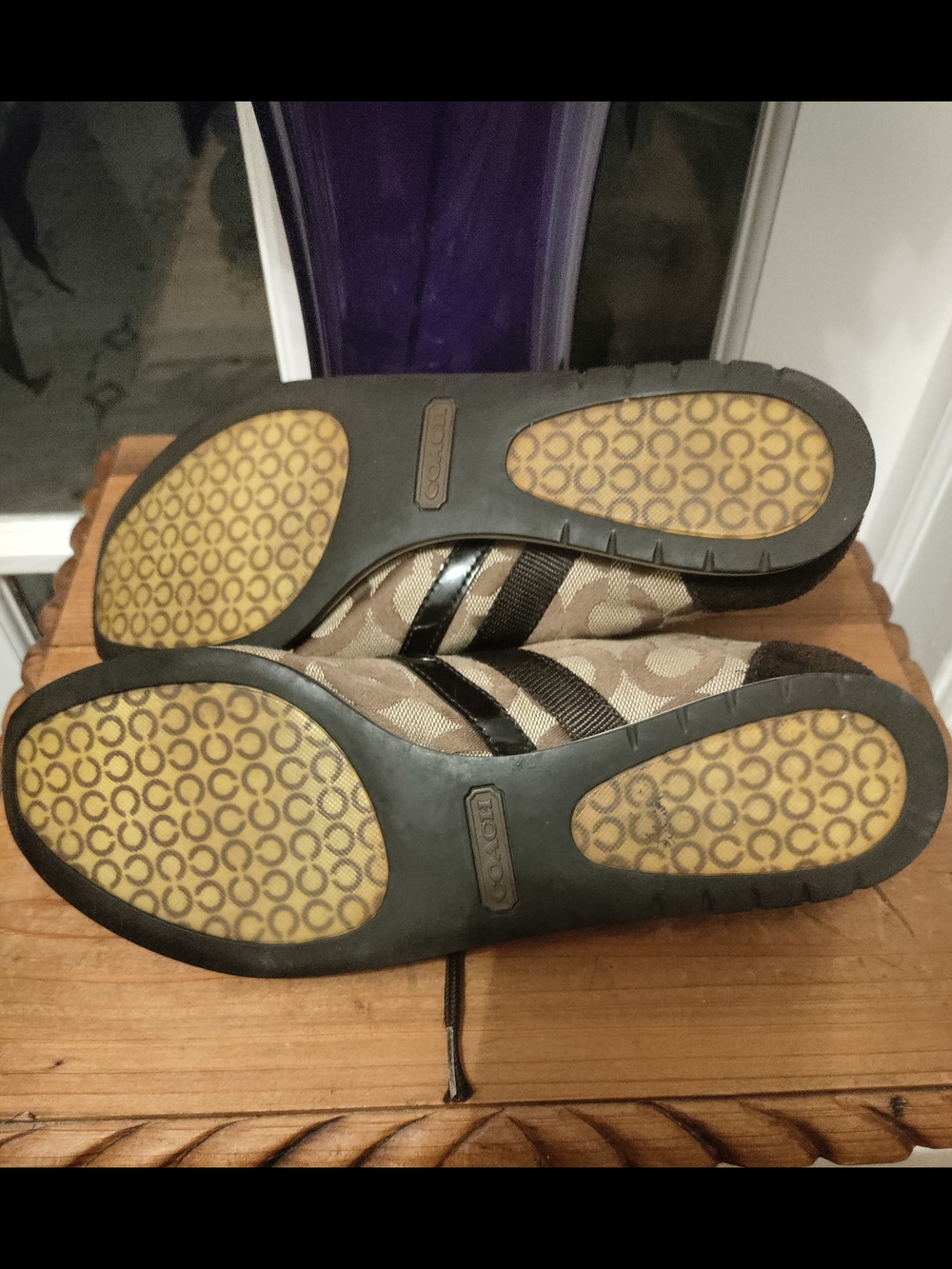Coach Kathleen Y2K Signature Canvas Sneakers Women's 8.5M Brown Khaki Lace-Up - Picture 5 of 5